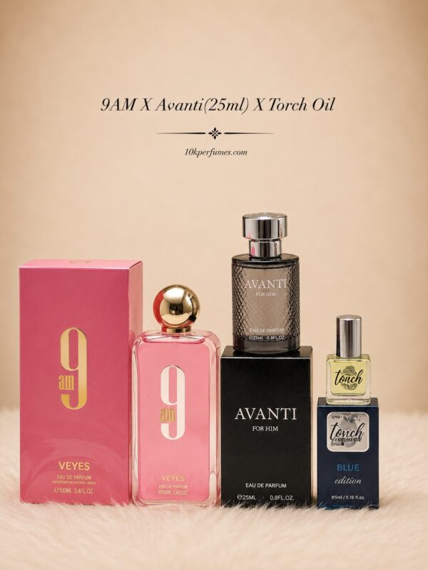 9AM (100ml) X Avanti (25ml) X Torch Oil Perfume Combo